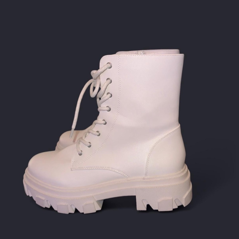 Source Unknown White Combat Boots - image 3